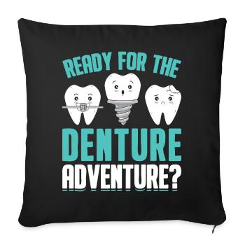Funny Dental Lab Technician Dentist - Sofa pillowcase 17,3'' x 17,3'' (45 x 45 cm) - black - Front