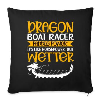 Funny Dragon Boat Racer Paddle Horsepower - Sofa pillowcase 17,3'' x 17,3'' (45 x 45 cm) - black - Front