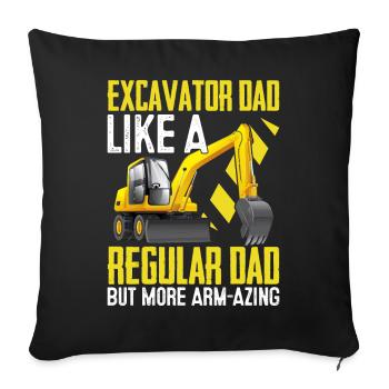 Funny excavator operator HEO - Sofa pillowcase 17,3'' x 17,3'' (45 x 45 cm) - black - Front