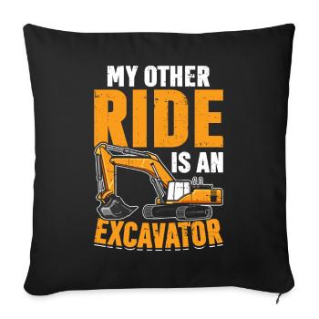 Funny excavator operator HEO - Sofa pillowcase 17,3'' x 17,3'' (45 x 45 cm) - black - Front
