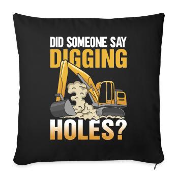 Funny Excavator Driver Heavy Equipment HEO - Sofa pillowcase 17,3'' x 17,3'' (45 x 45 cm) - black - Front