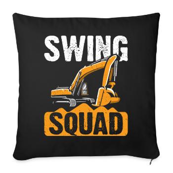 Funny Excavator Driver Heavy Equipment HEO - Sofa pillowcase 17,3'' x 17,3'' (45 x 45 cm) - black - Front
