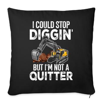 Funny excavator operator HEO - Sofa pillowcase 17,3'' x 17,3'' (45 x 45 cm) - black - Front