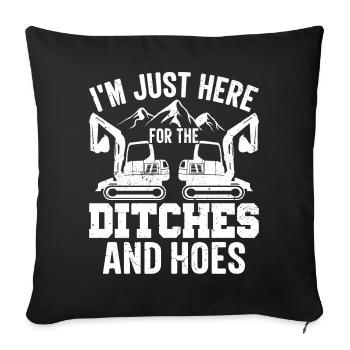 Funny excavator operator HEO - Sofa pillowcase 17,3'' x 17,3'' (45 x 45 cm) - black - Front