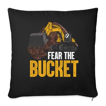 Funny Excavator Driver Heavy Equipment HEO - Sofa pillowcase 17,3'' x 17,3'' (45 x 45 cm) - black - Front
