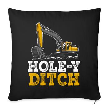 Funny Excavator Driver Heavy Equipment HEO - Sofa pillowcase 17,3'' x 17,3'' (45 x 45 cm) - black - Front