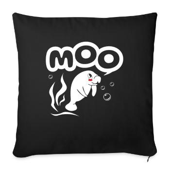 Moo Manatee Cute Manatee Manatee Manatee Manatee - Sofa pillowcase 17,3'' x 17,3'' (45 x 45 cm) - black - Front