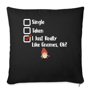 Funny garden gnome gardening dwarf garden - Sofa pillowcase 17,3'' x 17,3'' (45 x 45 cm) - black - Front