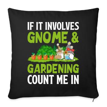 Drôle de jardin nain - Housse de coussin décorative 45 x 45 cm - noir - Devant