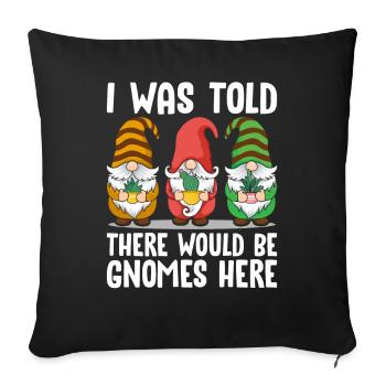 Drôle de nain de jardin gnome de jardin jardin nain - Housse de coussin décorative 45 x 45 cm - noir - Devant