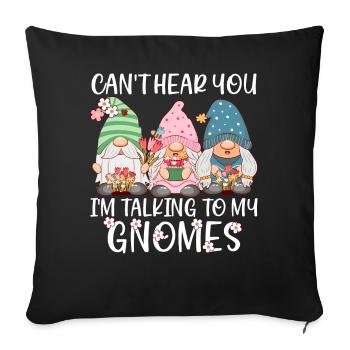 Drôle de nain de jardin gnome de jardin jardin nain - Housse de coussin décorative 45 x 45 cm - noir - Devant