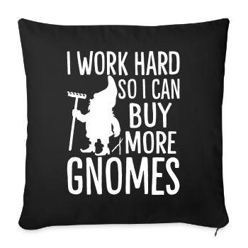 Funny garden gnome gardening dwarf garden - Sofa pillowcase 17,3'' x 17,3'' (45 x 45 cm) - black - Front