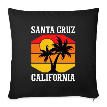 Santa Cruz Californie Coucher de soleil 70s 80s - Housse de coussin décorative 45 x 45 cm - noir - Devant