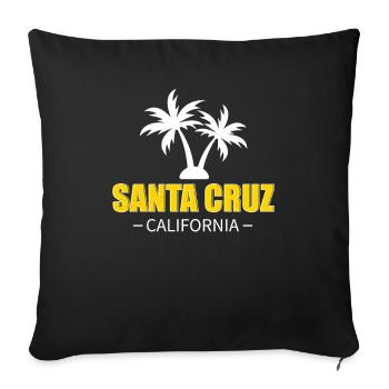 Santa Cruz California Sonnenuntergang Palmen Reise - Sofakissenbezug 45 x 45 cm - Schwarz - Vorne