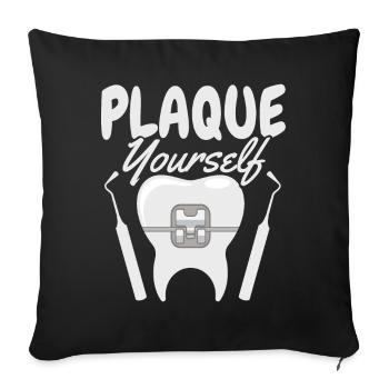 Drôle de technicien de laboratoire dentaire Dentiste - Housse de coussin décorative 45 x 45 cm - noir - Devant