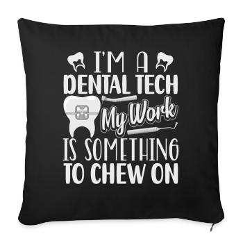 Drôle de technicien de laboratoire dentaire Dentiste - Housse de coussin décorative 45 x 45 cm - noir - Devant