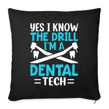 Funny Dental Lab Technician Dentist - Sofa pillowcase 17,3'' x 17,3'' (45 x 45 cm) - black - Front