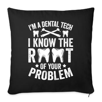 Funny technician for dental lab - Sofa pillowcase 17,3'' x 17,3'' (45 x 45 cm) - black - Front