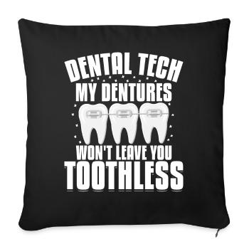 Funny dental technicians - Sofa pillowcase 17,3'' x 17,3'' (45 x 45 cm) - black - Front
