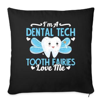 Funny dental technicians - Sofa pillowcase 17,3'' x 17,3'' (45 x 45 cm) - black - Front
