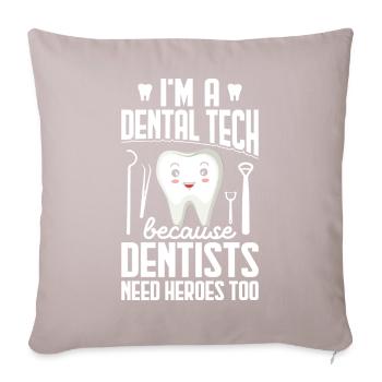 Funny dental technicians - Sofa pillowcase 17,3'' x 17,3'' (45 x 45 cm) - light taupe - Front