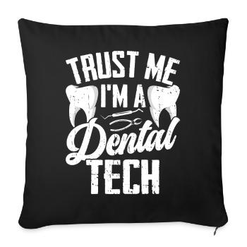 Funny technician for dental lab - Sofa pillowcase 17,3'' x 17,3'' (45 x 45 cm) - black - Front