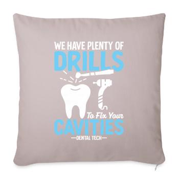 Funny dental technicians - Sofa pillowcase 17,3'' x 17,3'' (45 x 45 cm) - light taupe - Front