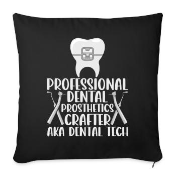 Funny dental technicians - Sofa pillowcase 17,3'' x 17,3'' (45 x 45 cm) - black - Front