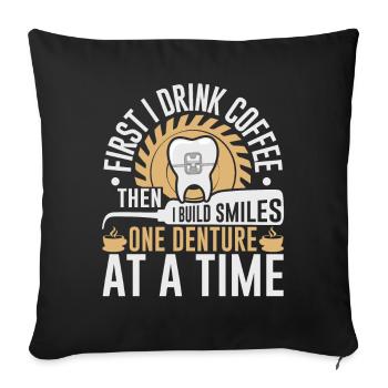 Funny technician for dental lab - Sofa pillowcase 17,3'' x 17,3'' (45 x 45 cm) - black - Front