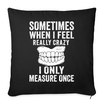 Drôle de technicien de laboratoire dentaire Dentiste - Housse de coussin décorative 45 x 45 cm - noir - Devant