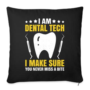 Funny technician for dental lab - Sofa pillowcase 17,3'' x 17,3'' (45 x 45 cm) - black - Front