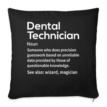 Drôles de prothésistes dentaires - Housse de coussin décorative 45 x 45 cm - noir - Devant