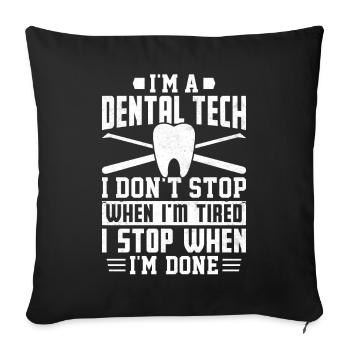 Funny dental technicians - Sofa pillowcase 17,3'' x 17,3'' (45 x 45 cm) - black - Front