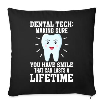 Funny dental technicians - Sofa pillowcase 17,3'' x 17,3'' (45 x 45 cm) - black - Front