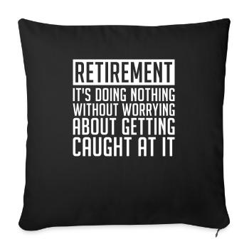 Pension de pensionné - Housse de coussin décorative 45 x 45 cm - noir - Devant