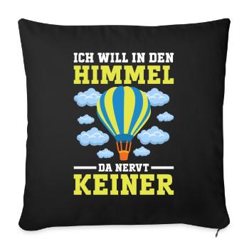 Ballon fahren - Heißluftballon Wolken Geschenk - Sofakissenbezug 45 x 45 cm - Schwarz - Vorne