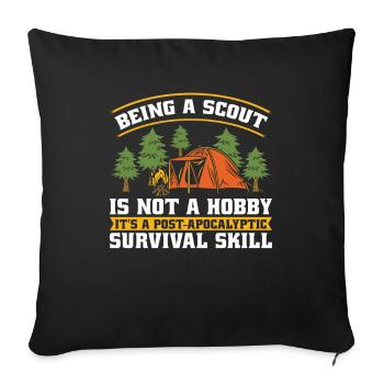Boy Scout Survival - Sofa pillowcase 17,3'' x 17,3'' (45 x 45 cm) - black - Front