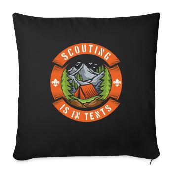 Boy Scout Tent Scouting Is In Tents - Sofa pillowcase 17,3'' x 17,3'' (45 x 45 cm) - black - Front