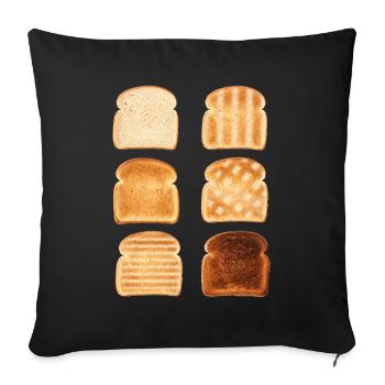 Toast Types Bread Toast Breakfast - Sofa pillowcase 17,3'' x 17,3'' (45 x 45 cm) - black - Front