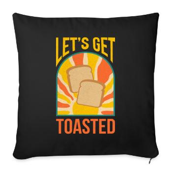 Prenons le pain grillé Petit-déjeuner grillé - Housse de coussin décorative 45 x 45 cm - noir - Devant