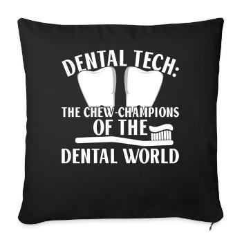 Funny technician for dental lab - Sofa pillowcase 17,3'' x 17,3'' (45 x 45 cm) - black - Front