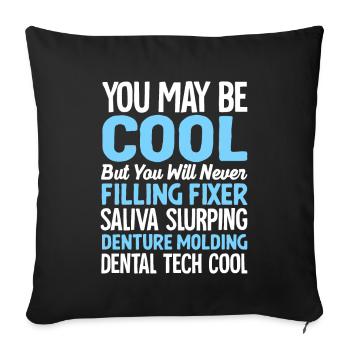 Funny dental technicians - Sofa pillowcase 17,3'' x 17,3'' (45 x 45 cm) - black - Front