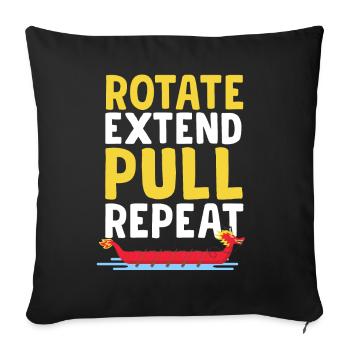 Drôle de pagaie de course de bateau-dragon - Housse de coussin décorative 45 x 45 cm - noir - Devant