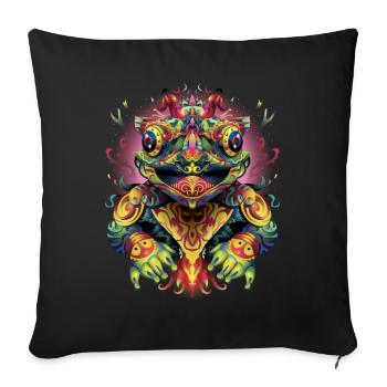 Kunstwerk Frosch Festival EDM Kunst - Sofakissenbezug 45 x 45 cm - Schwarz - Vorne