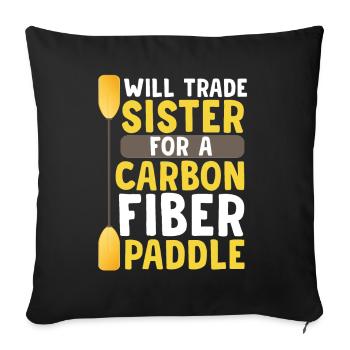 Fun dragon boat race with siblings - Sofa pillowcase 17,3'' x 17,3'' (45 x 45 cm) - black - Front