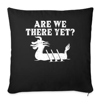 Drôle de pagaie de course de bateau-dragon - Housse de coussin décorative 45 x 45 cm - noir - Devant
