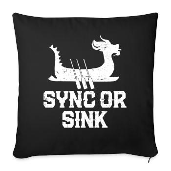 Drôle de pagaie de course de bateau-dragon - Housse de coussin décorative 45 x 45 cm - noir - Devant