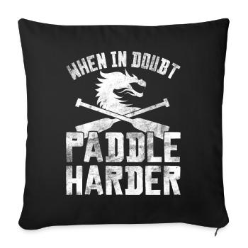 Courses de bateaux-dragons amusantes - Housse de coussin décorative 45 x 45 cm - noir - Devant
