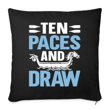 Drôle de pagaie de course de bateau-dragon - Housse de coussin décorative 45 x 45 cm - noir - Devant
