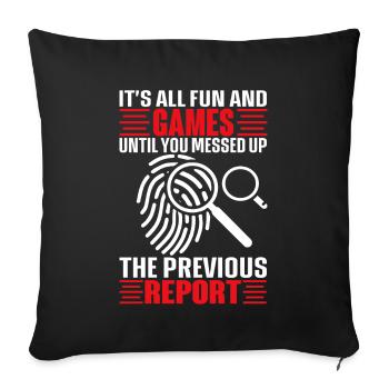 Funny coroner - Sofa pillowcase 17,3'' x 17,3'' (45 x 45 cm) - black - Front